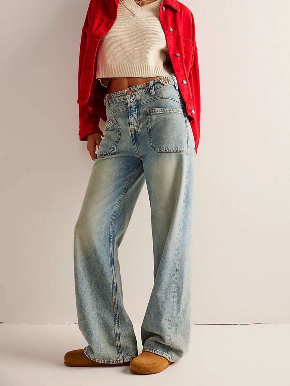 Free People Palmer Cuffed Jeans Size 31 RT $128 | La La Land